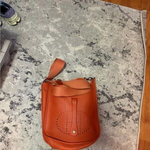 Orange Leather Women's Bag